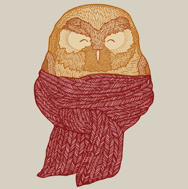 Cosy Owl Christmas Card Design